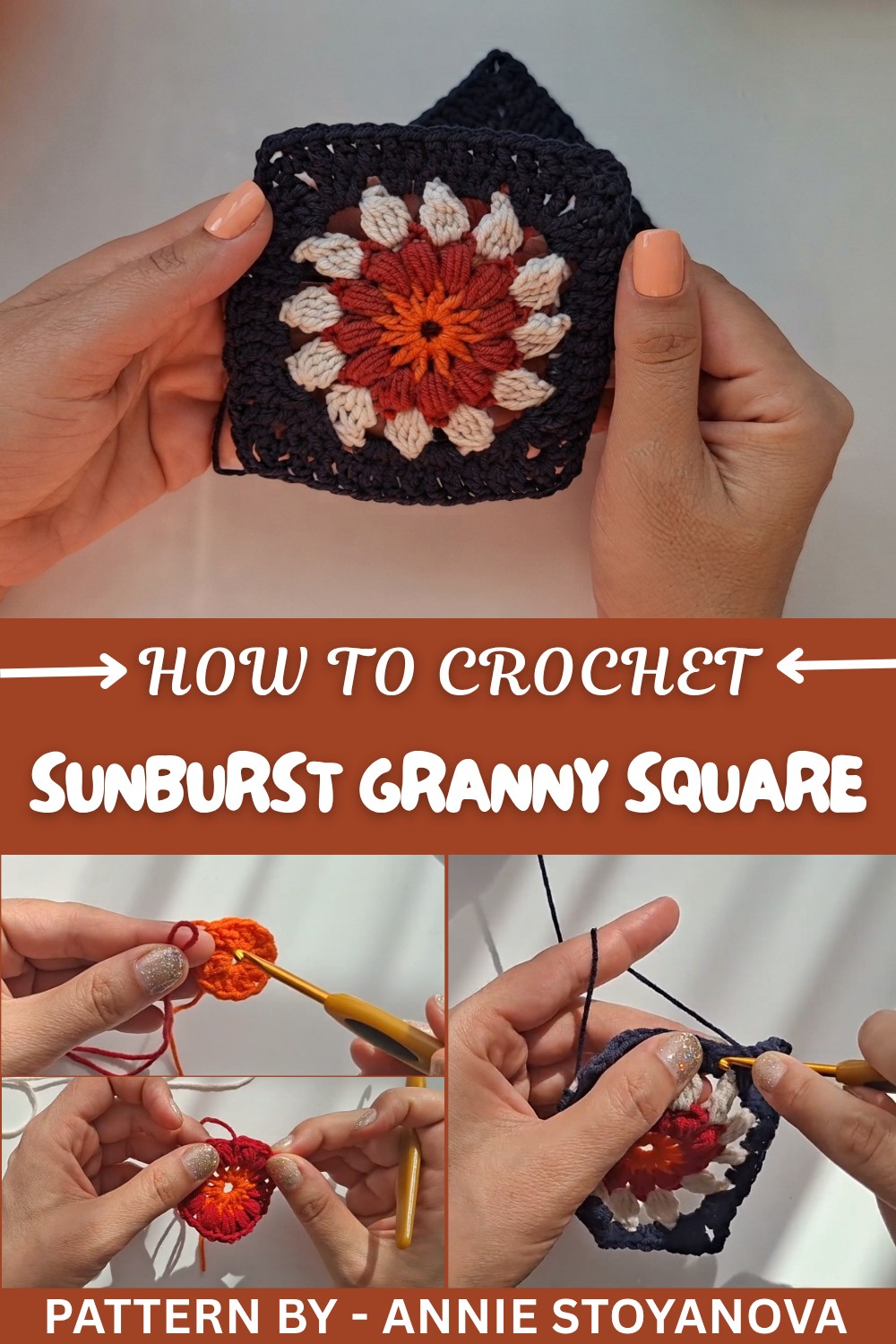 Crochet Sunburst Granny Square Pattern
