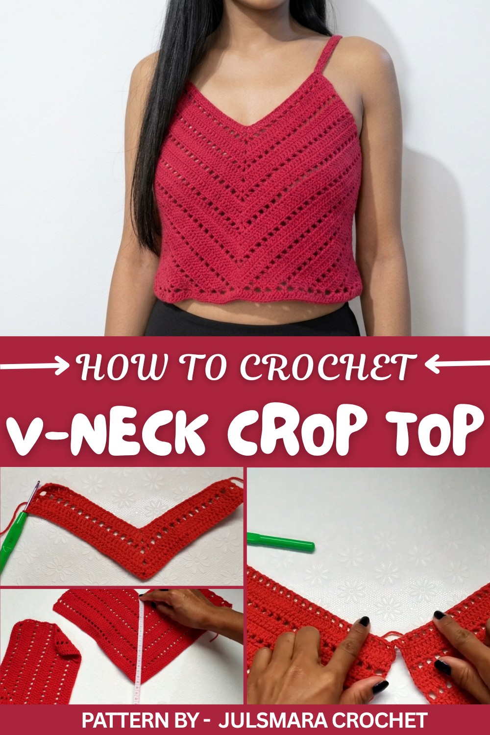 Crochet V-Neck Crop Top Pattern (1)