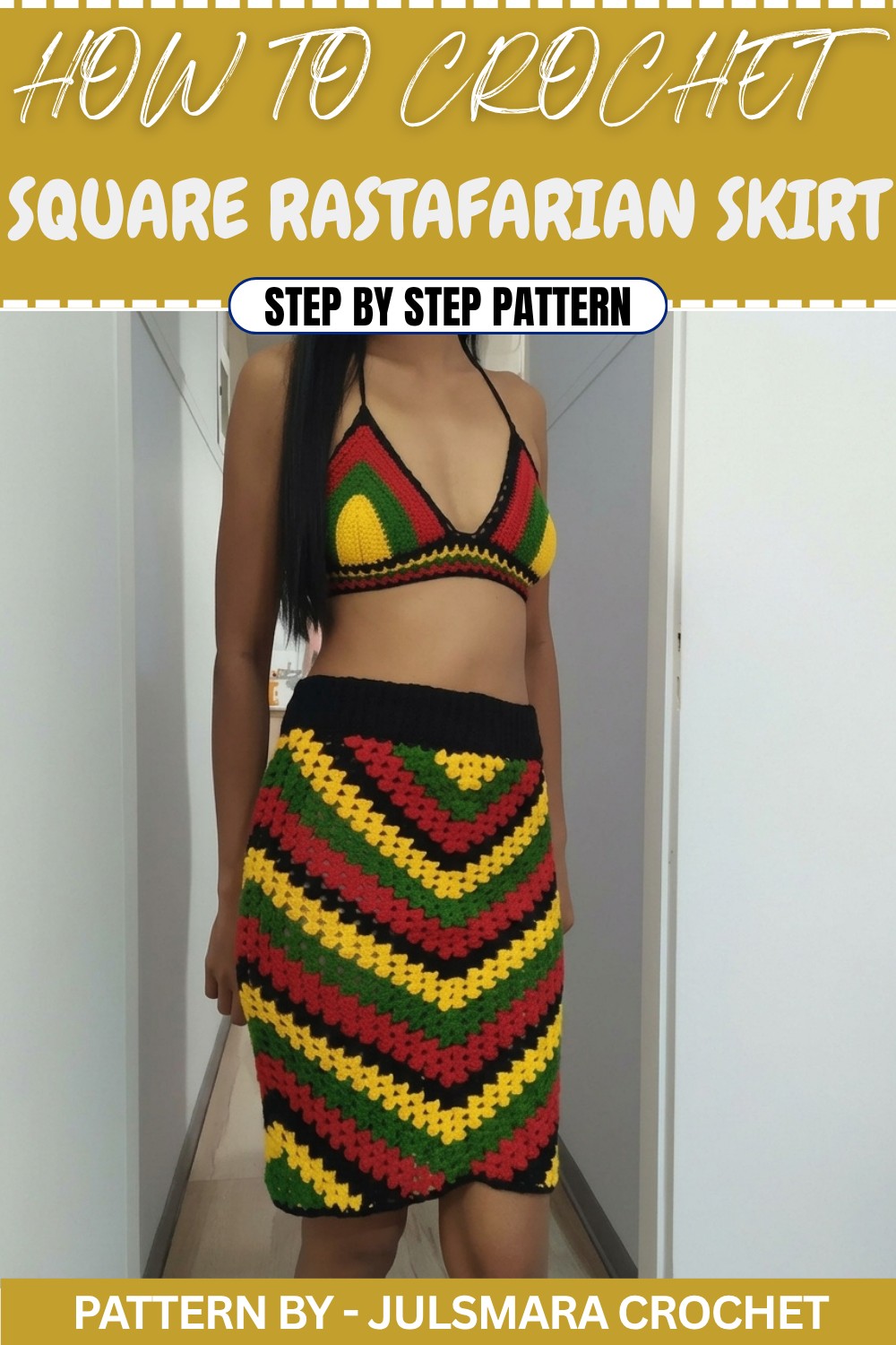 Crochet granny square Rastafarian Skirt Pattern (1)