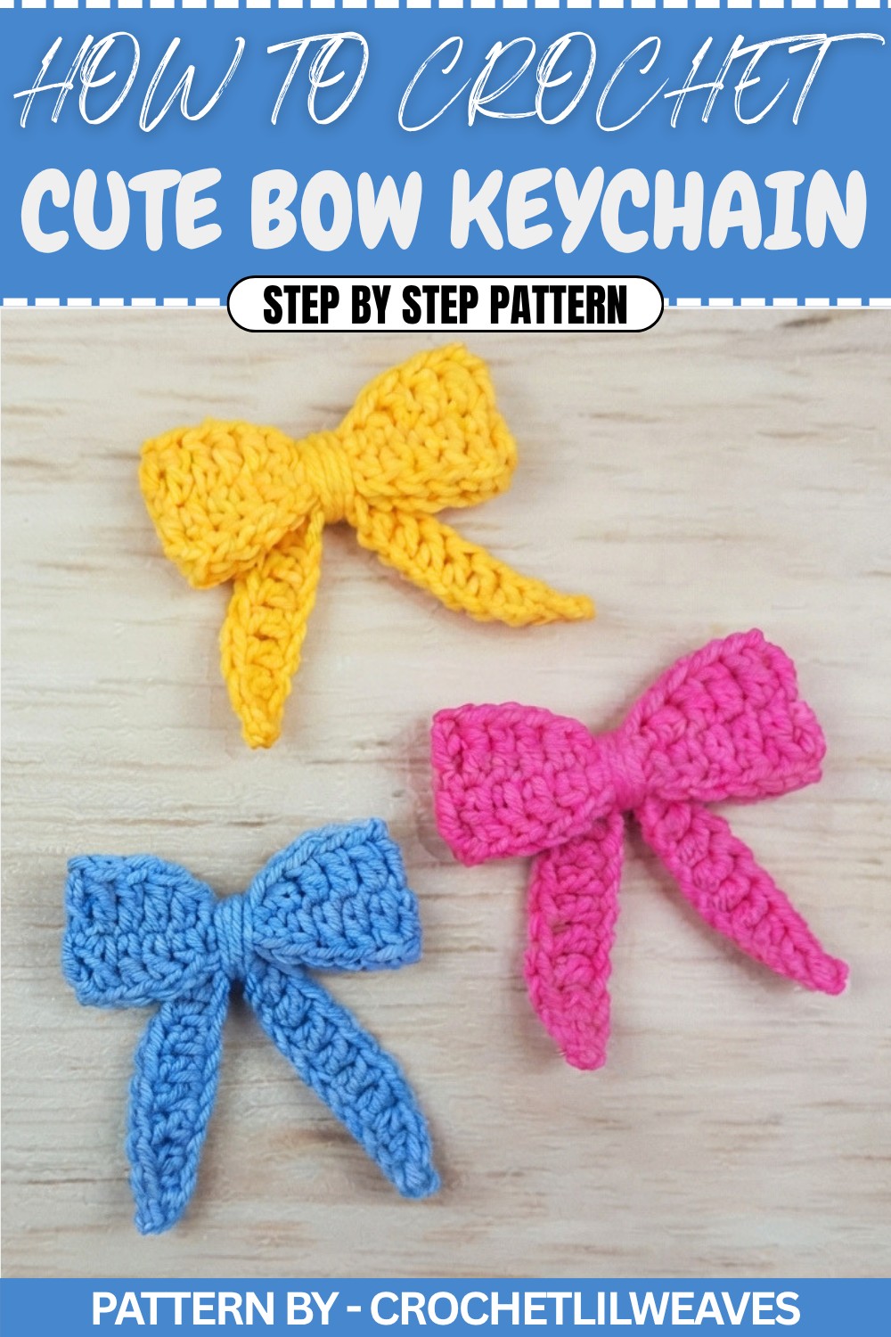Cute Crochet Bow Keychain Pattern