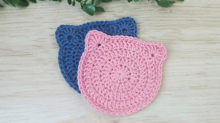 Cute Crochet Cat Coaster Pattern 7