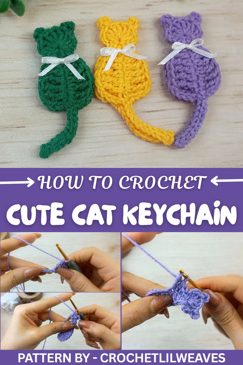 Cute Crochet Cat Keychain Pattern
