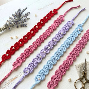 Cute Crochet Pearl Headband Pattern 7