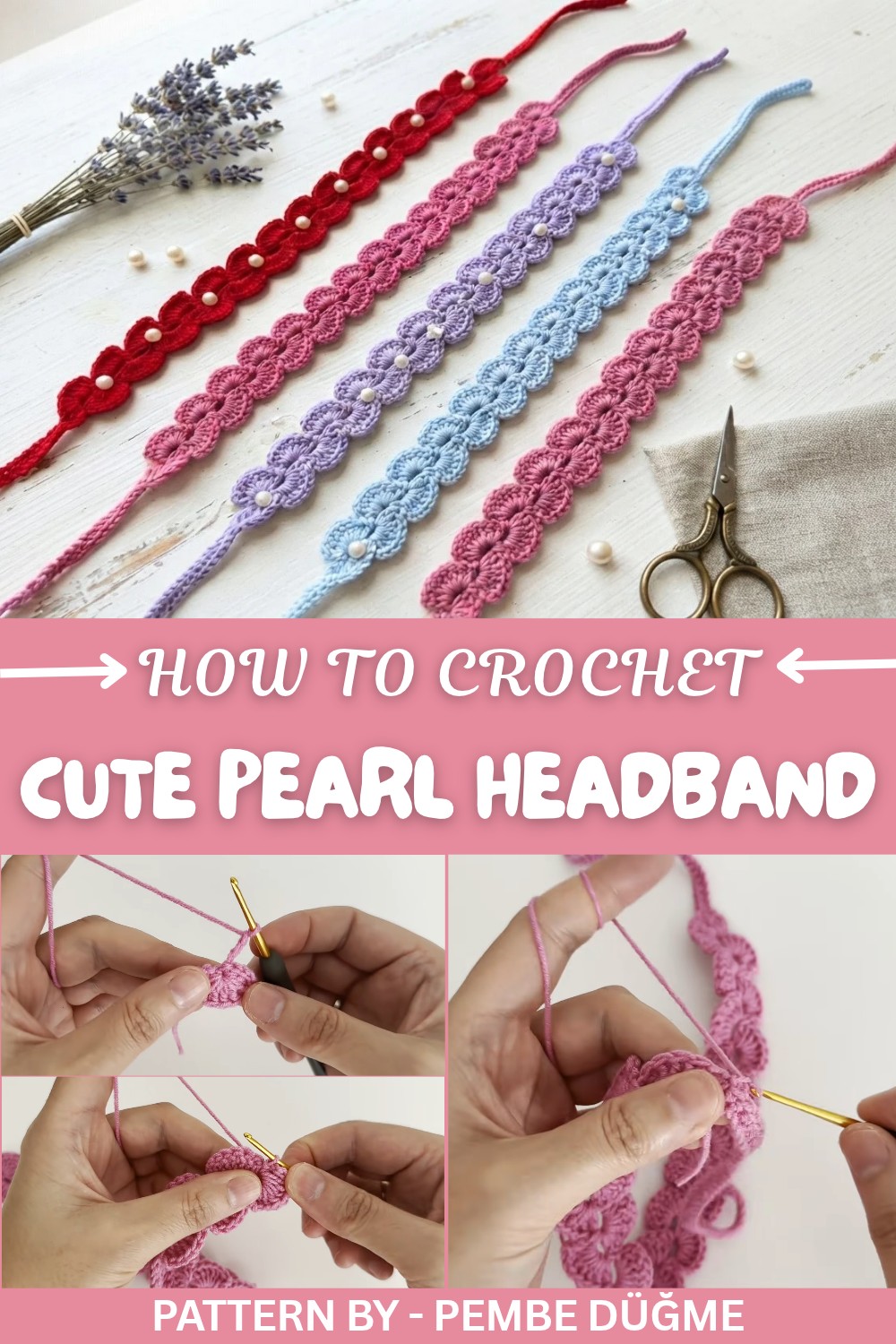 Cute Crochet Pearl Headband Pattern