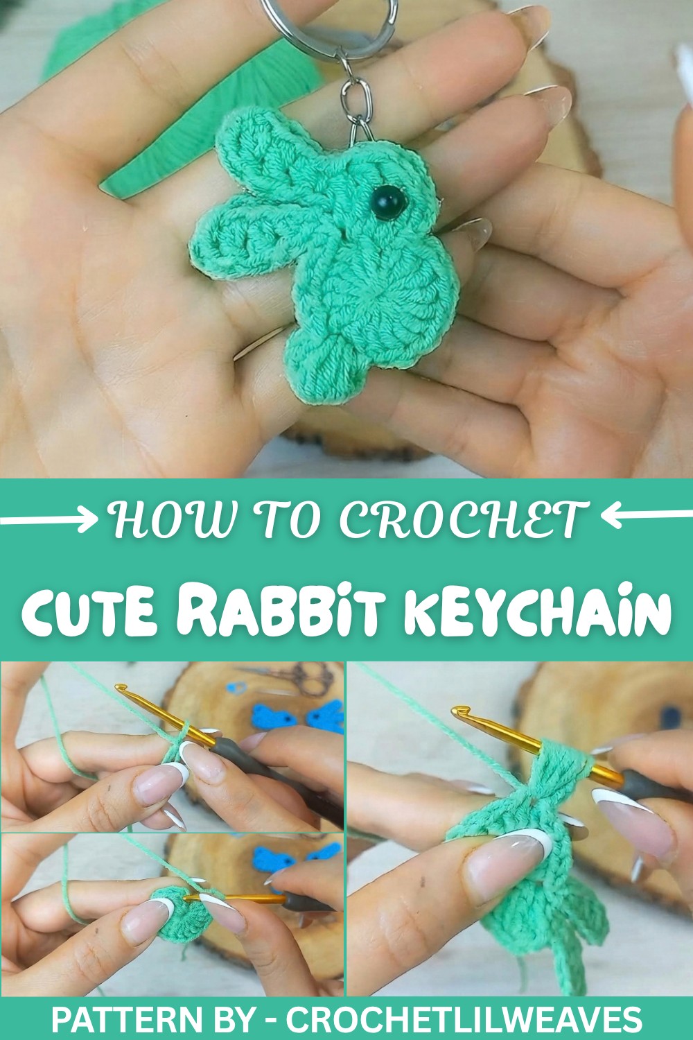 Cute Crochet Rabbit Keychain Pattern