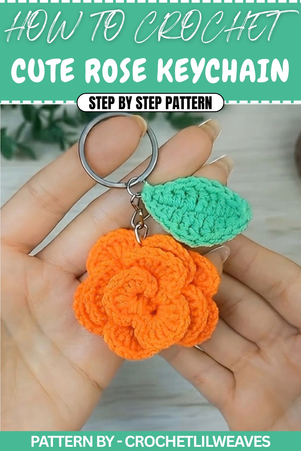 Cute Crochet Rose Keychain Pattern