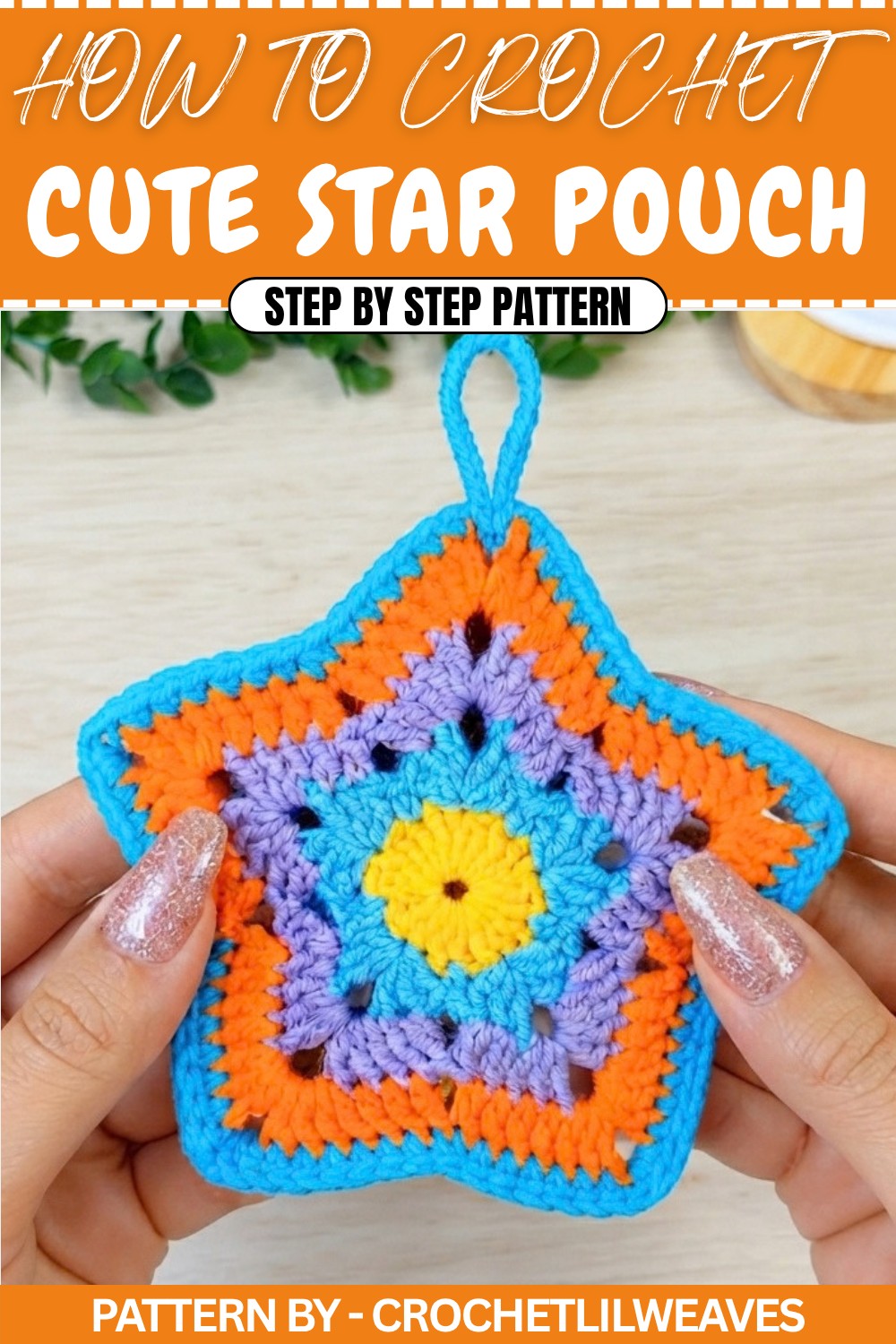 Cute Crochet Star Pouch Pattern