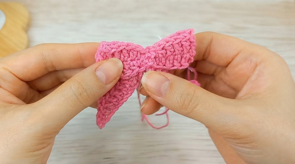 Easy Crochet Bow Keychain Pattern 5
