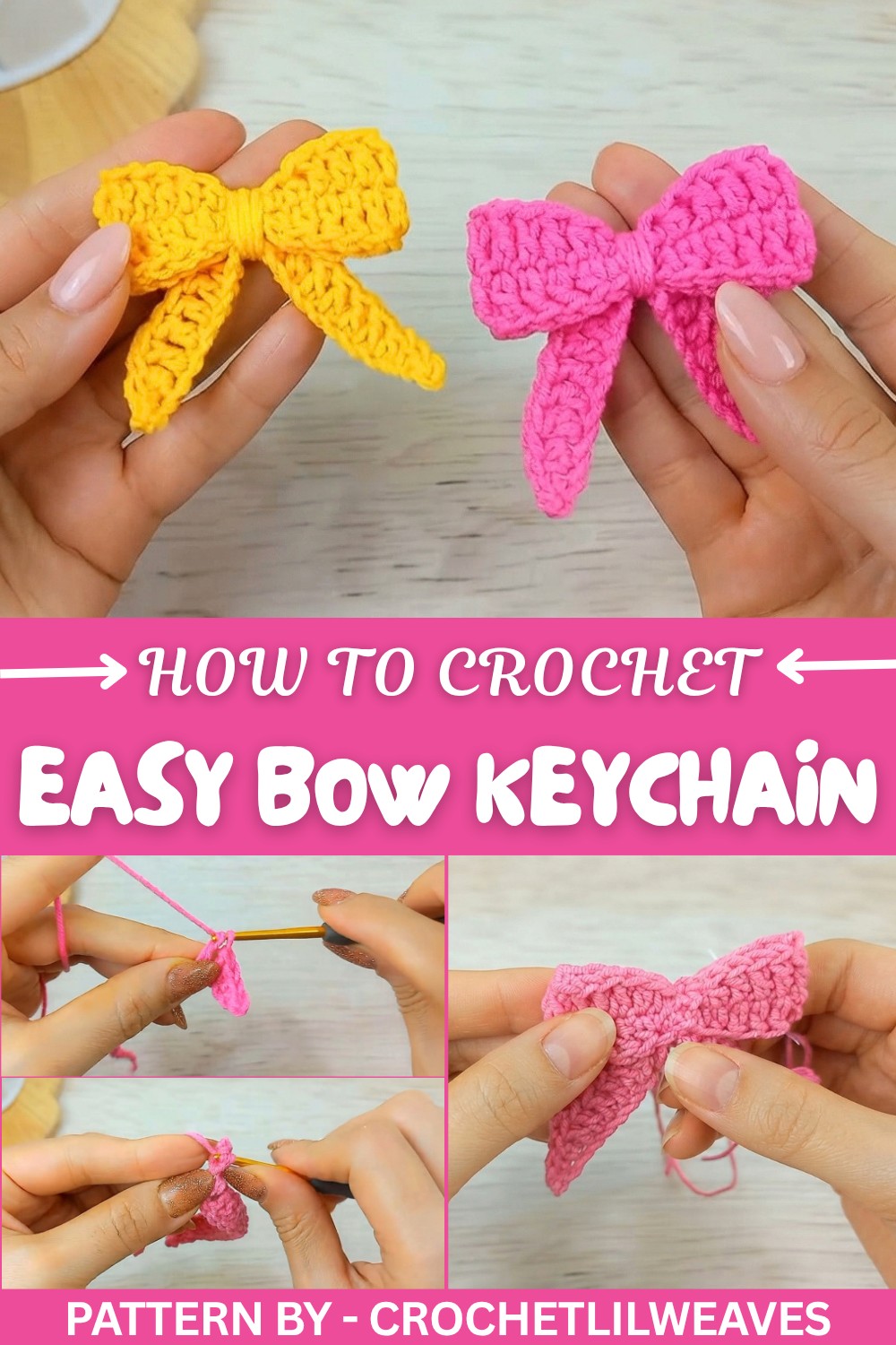 Easy Crochet Bow Keychain Pattern