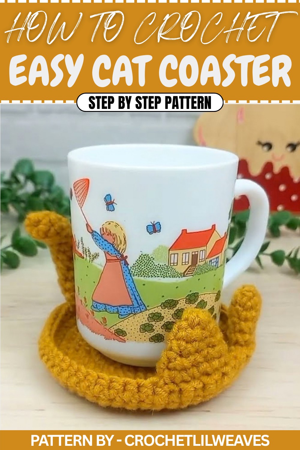 Easy Crochet Cat Coaster Pattern