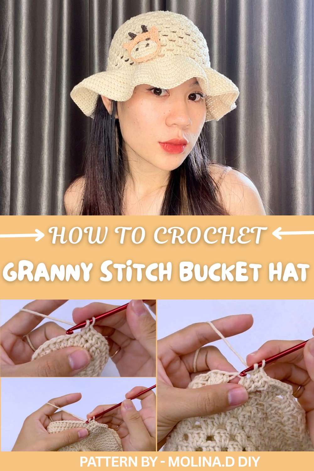 Easy Crochet Granny Stitch Bucket Hat Tutorial (1)
