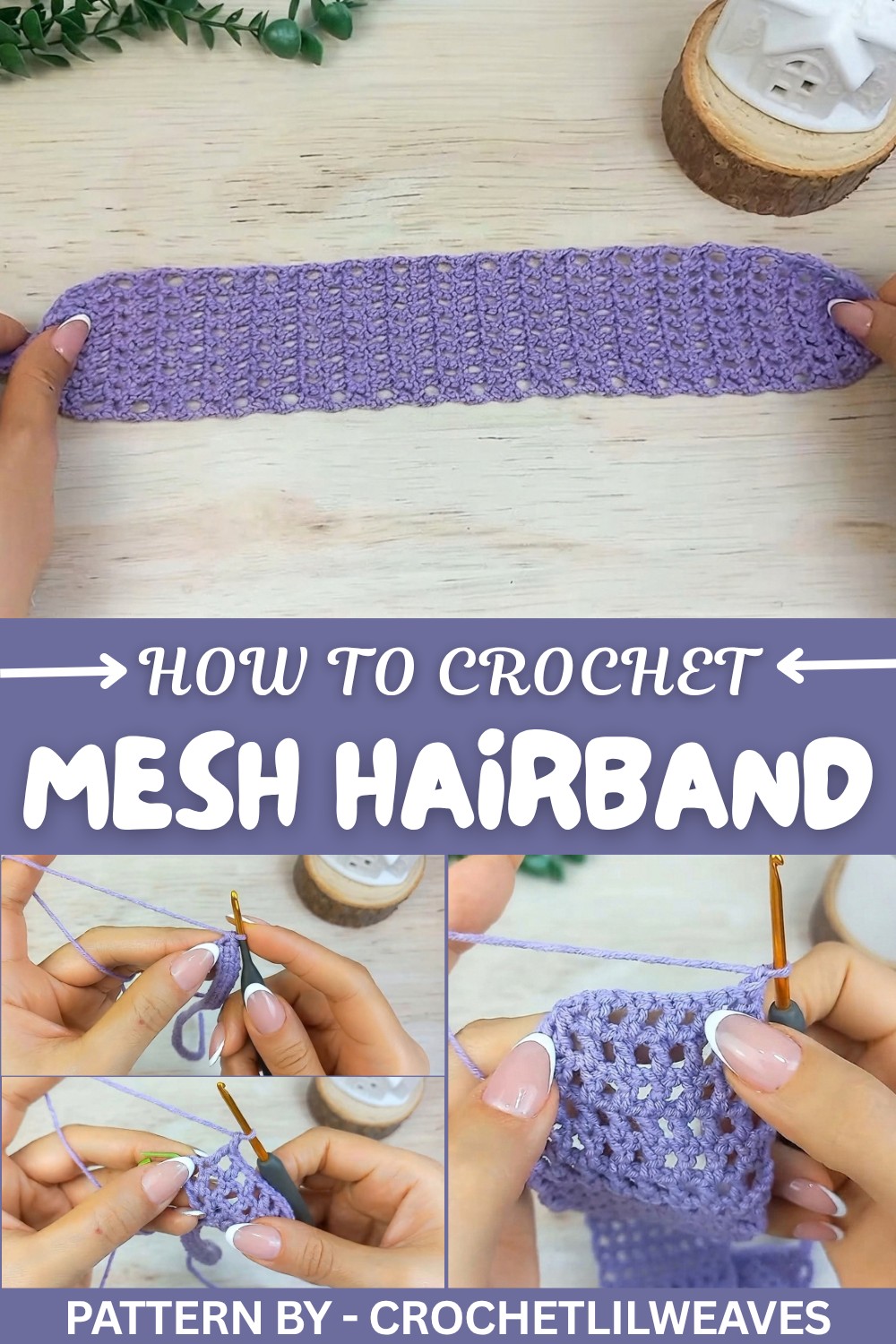 Easy Crochet Mesh Hairband Pattern