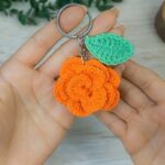 Easy Crochet Rose Keychain Pattern 8