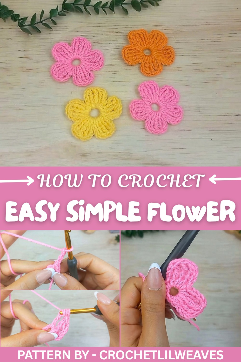 Easy Crochet Simple Flower Pattern