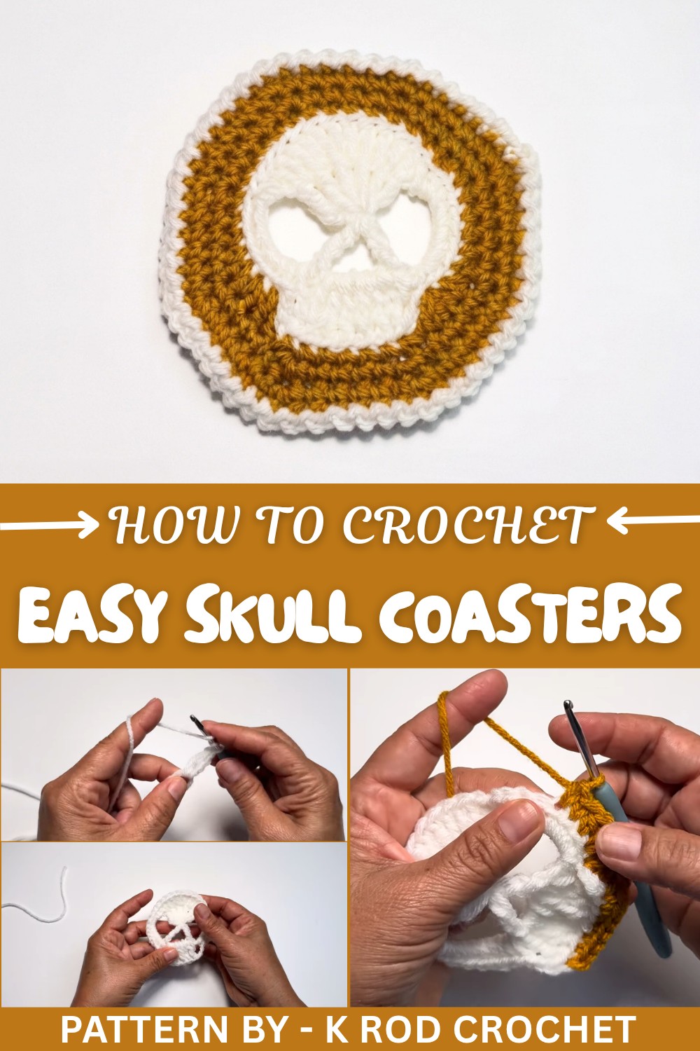 Easy Crochet Skull Coasters Pattern
