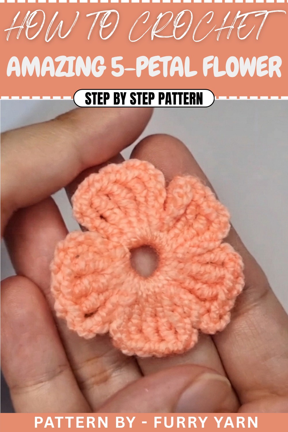 Free Amazing Crochet 5-Petal Flower Pattern