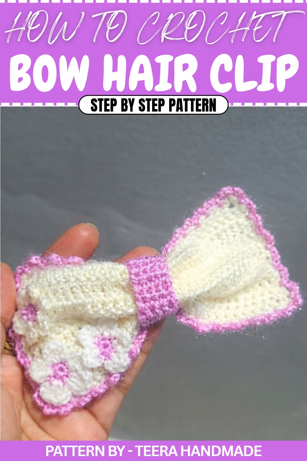 Free Crochet Bow Hair Clip Pattern