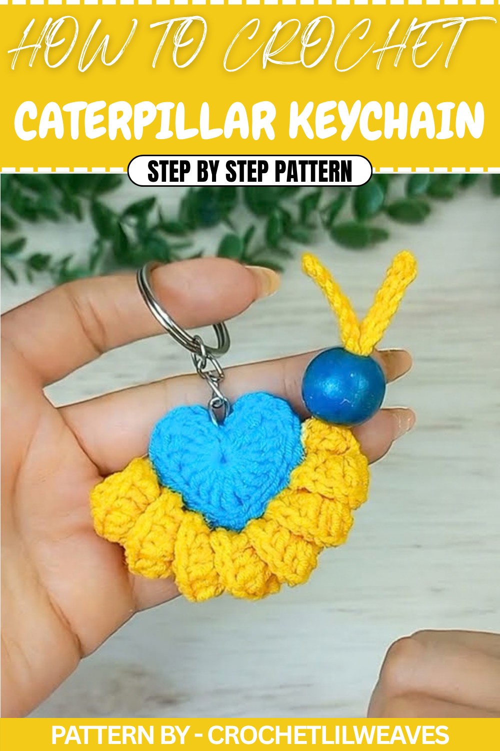 Free Crochet Caterpillar Keychain Pattern