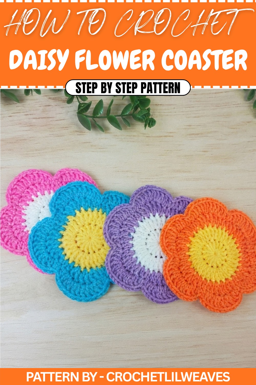 Free Crochet Daisy Flower Coaster Pattern