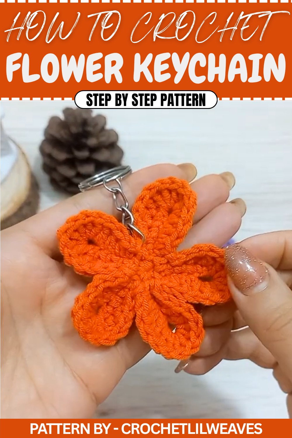 Free Crochet Flower Keychain Pattern