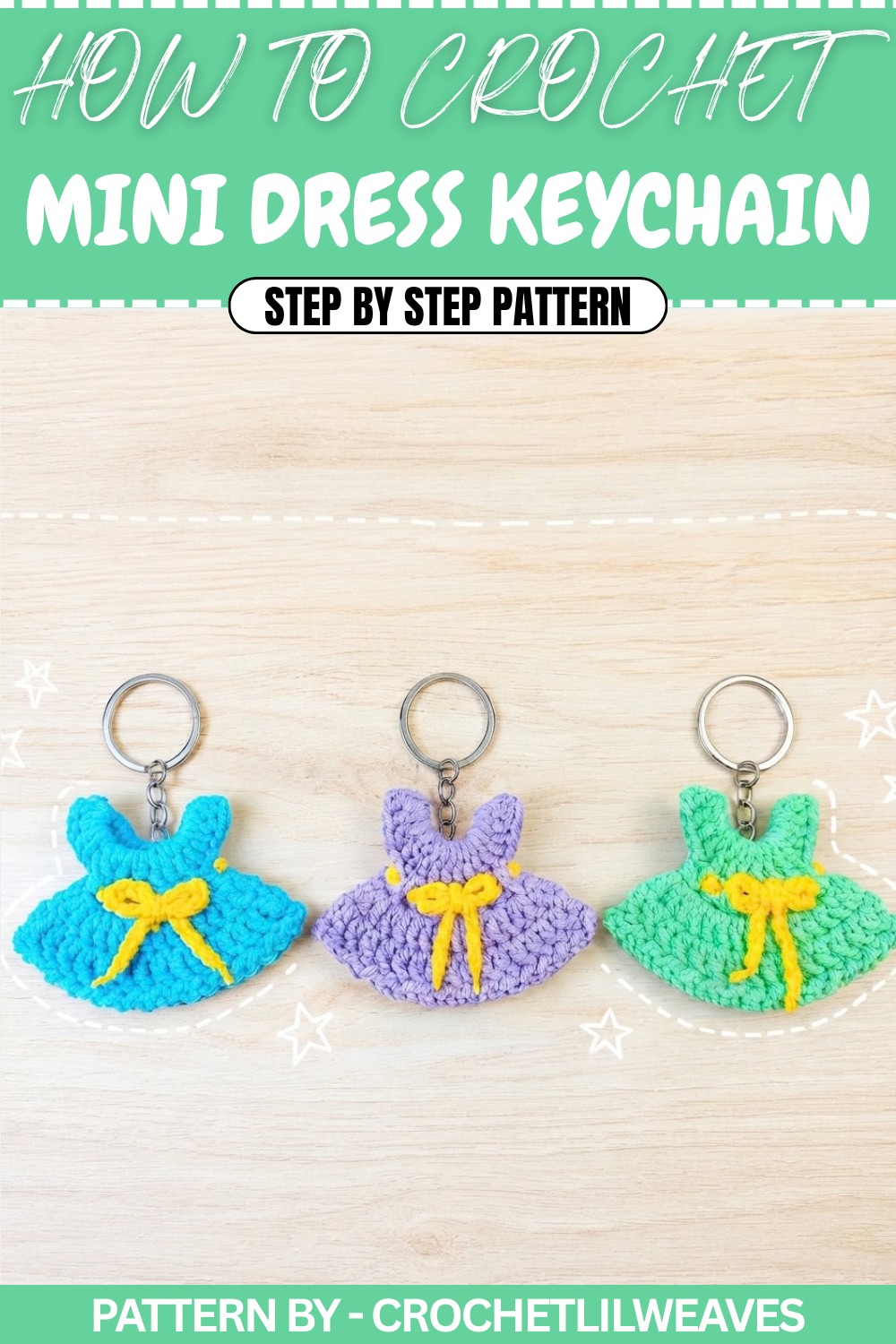 Free Crochet Mini Dress Keychain Pattern