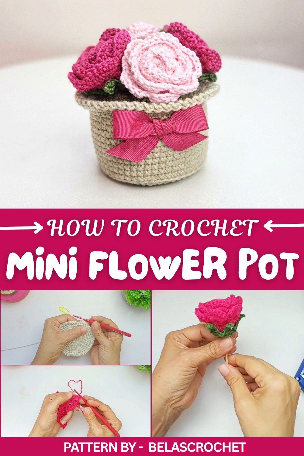 Free Crochet Mini Flower Pot Pattern That Plant Lovers Will Love (1)