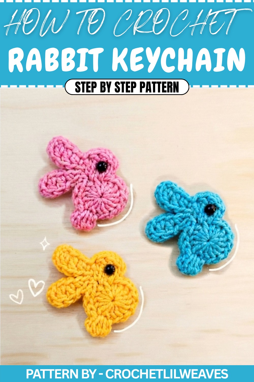 Free Crochet Rabbit Keychain Pattern