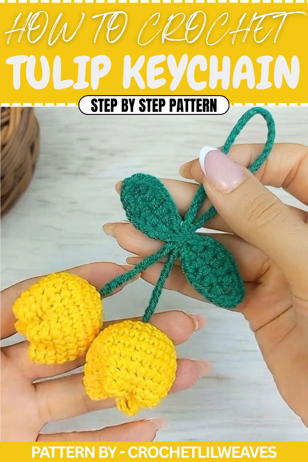 Free Crochet Tulip Keychain Pattern