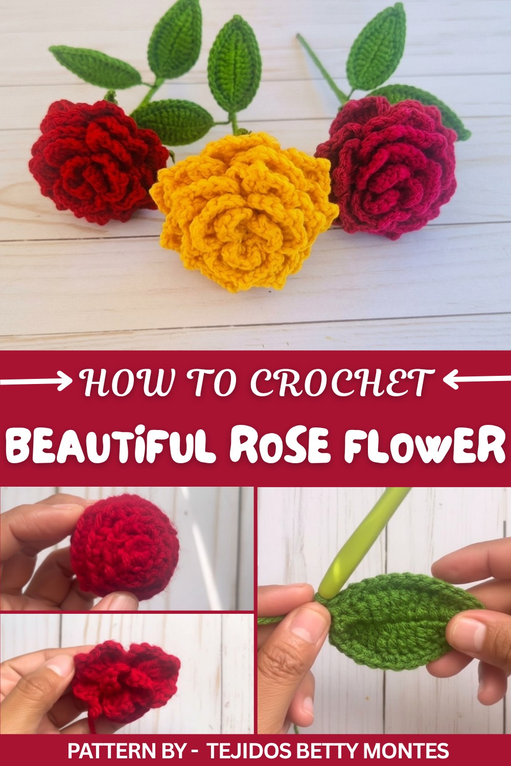 Free & Easy Crochet Rose Flower Pattern (1)