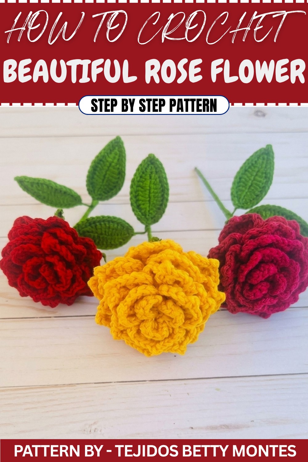Free & Easy Crochet Rose Flower Pattern