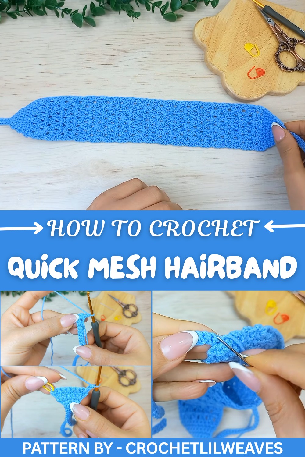 Quick Crochet Mesh Hairband Pattern