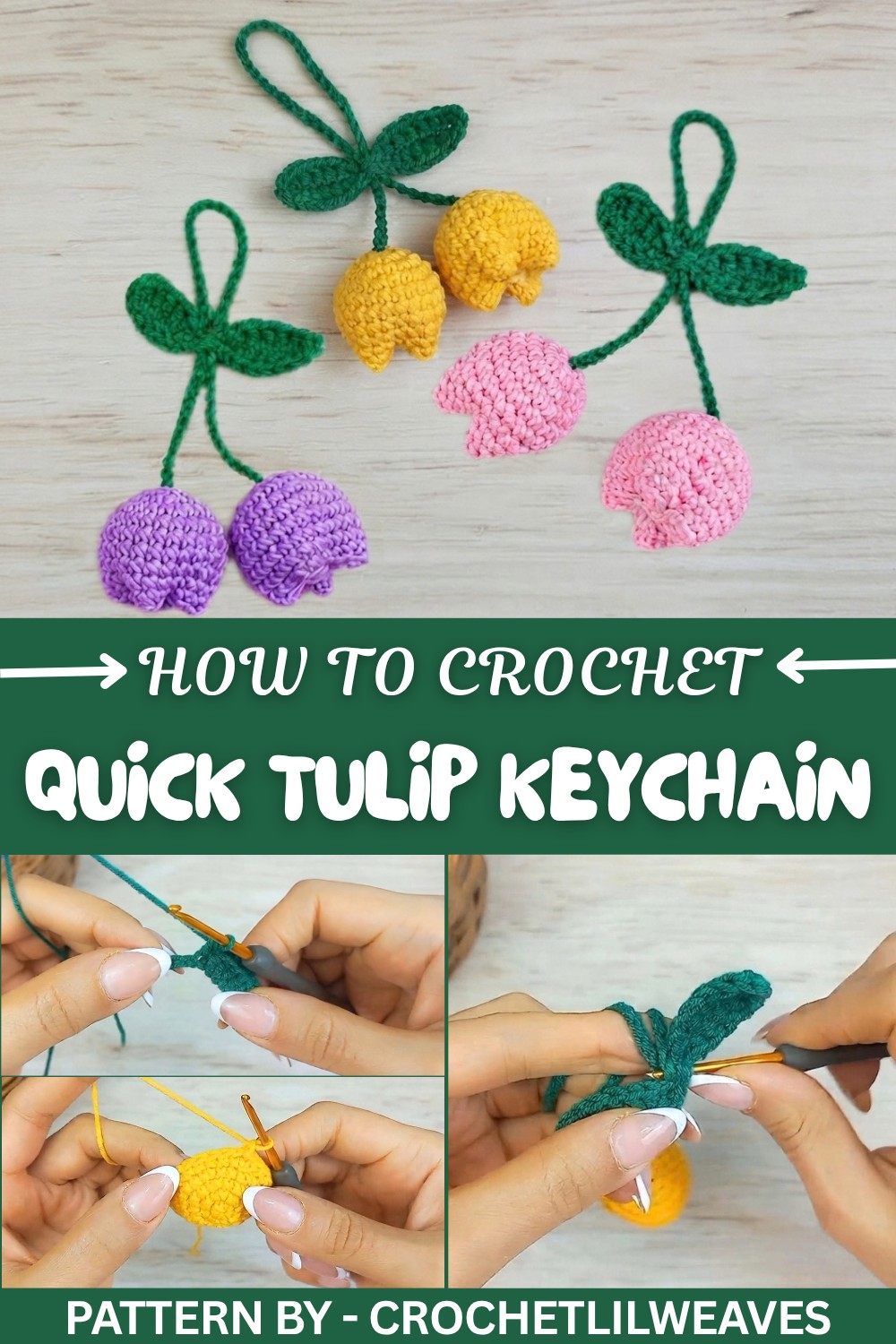 Quick Crochet Tulip Keychain Pattern