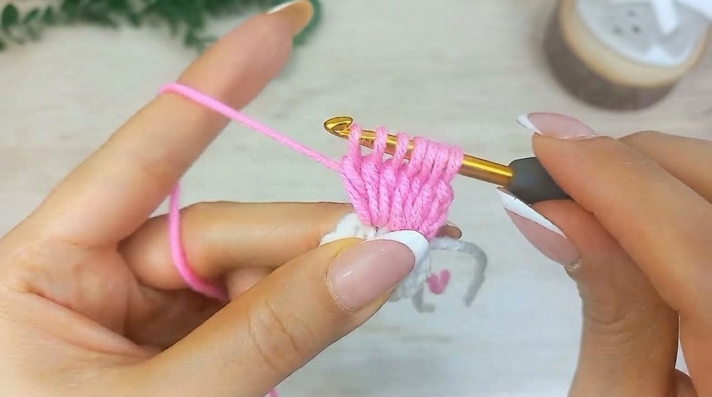 Simple Crochet Puff Flowers Pattern 3