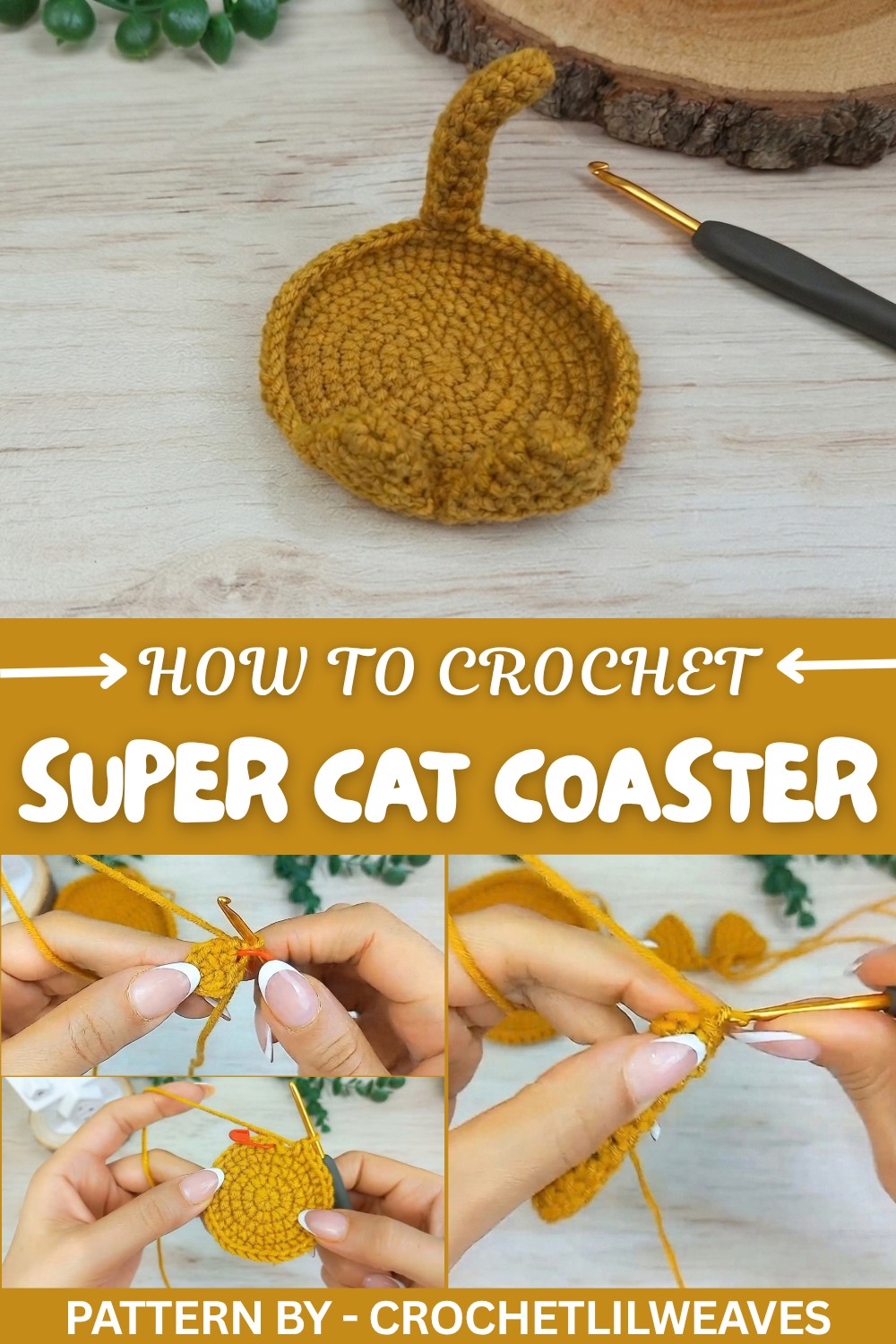 Super Crochet Cat Coaster Pattern