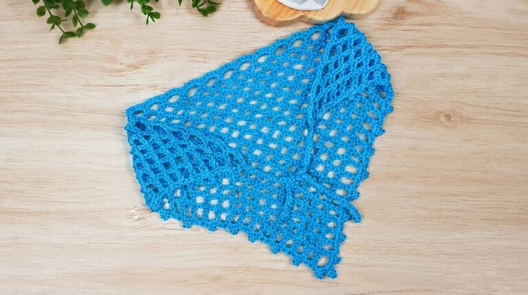 Super Easy Crochet Mesh Bandana Pattern 7