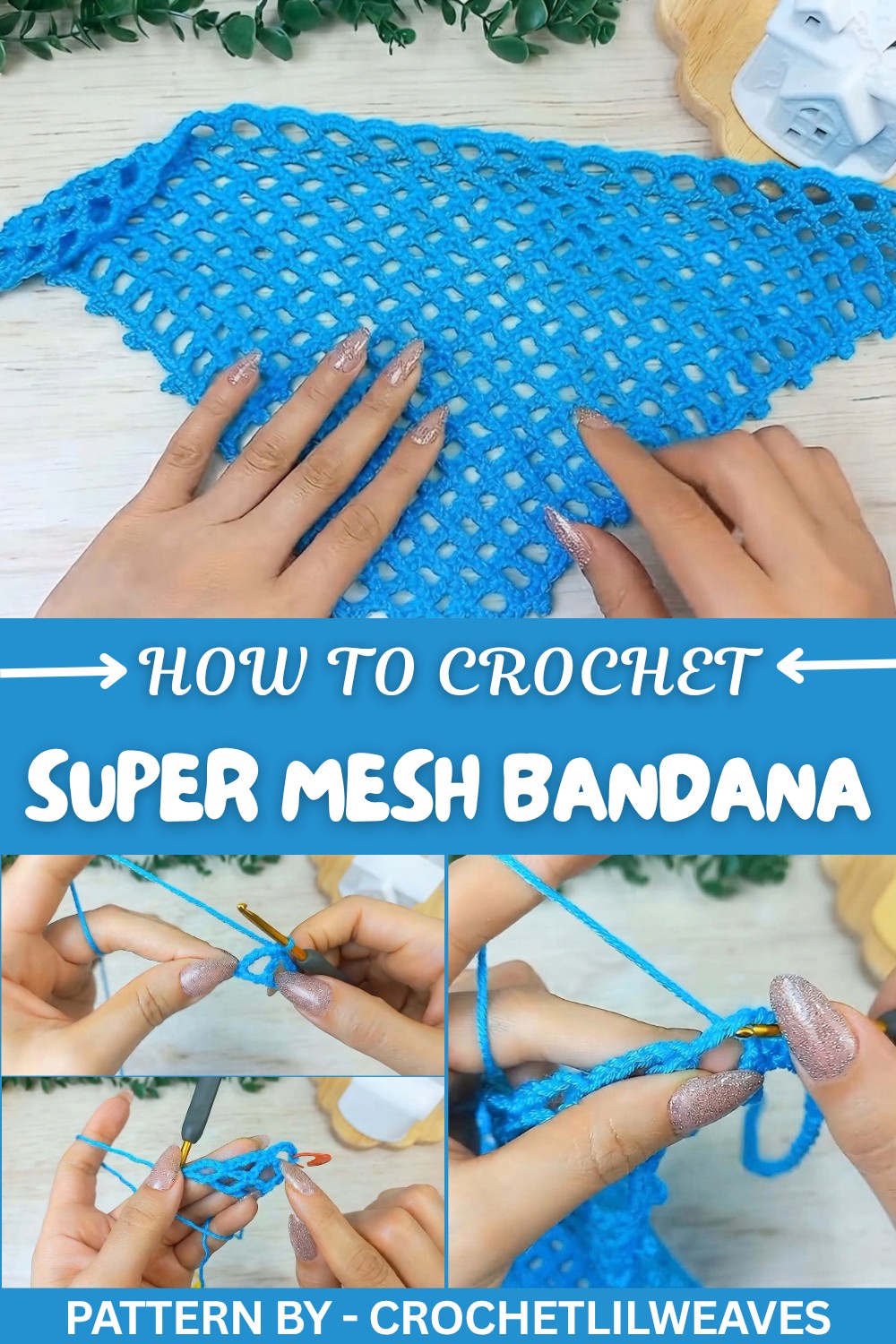 Super Easy Crochet Mesh Bandana Pattern
