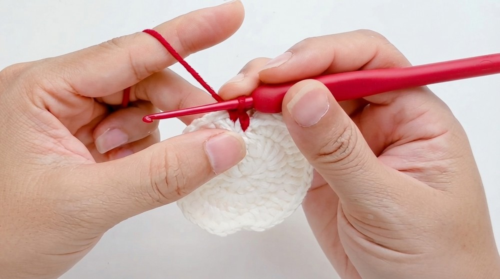 Crochet Apple Slice Keychain Pattern 3