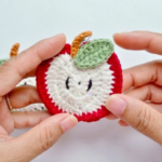 Crochet Apple Slice Keychain Pattern 6