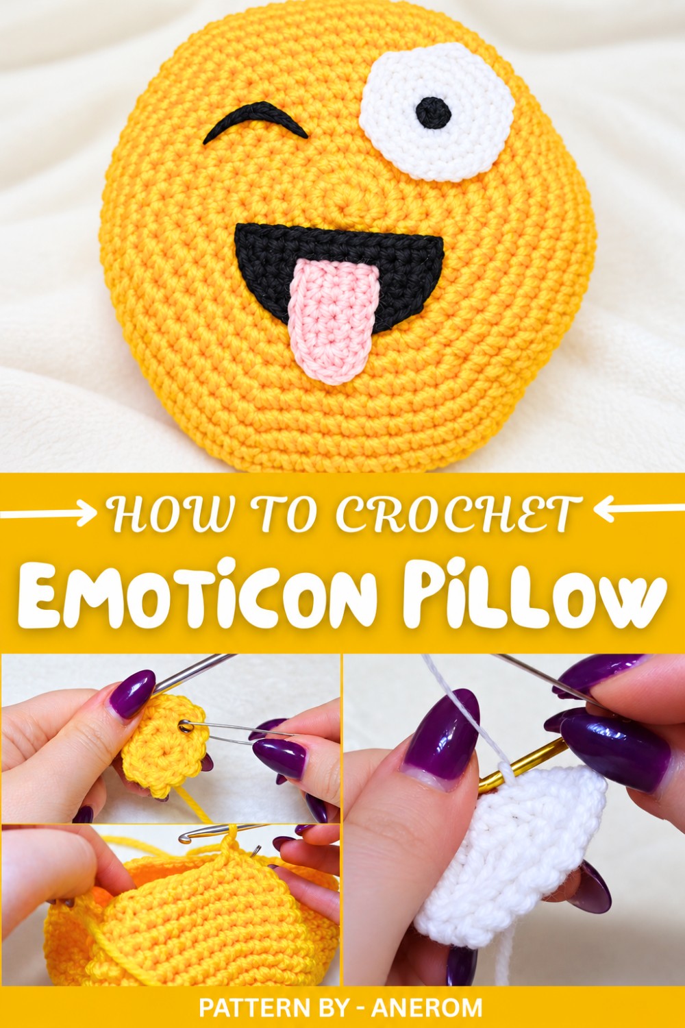 Crochet Emoticon Pillow Pattern