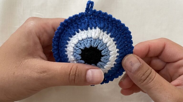 Crochet Evil Eye Keychain Pattern 6