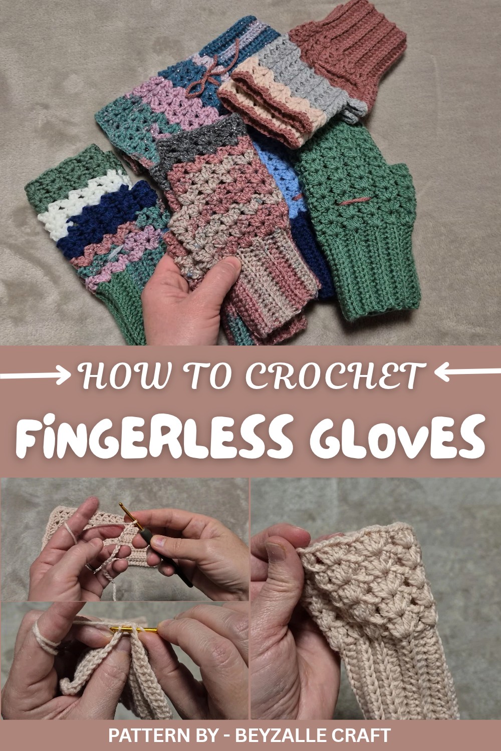 Crochet Fingerless Gloves Pattern