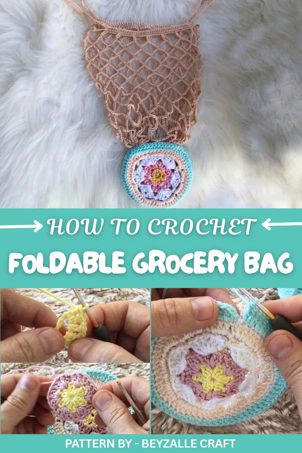 Crochet Foldable Grocery Bag Pattern