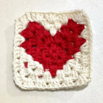 Crochet Granny Square Heart Motif Pattern 6