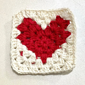 Crochet Granny Square Heart Motif Pattern 6