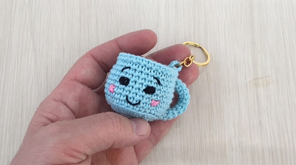 Crochet Happy Cup Keychain Pattern 7
