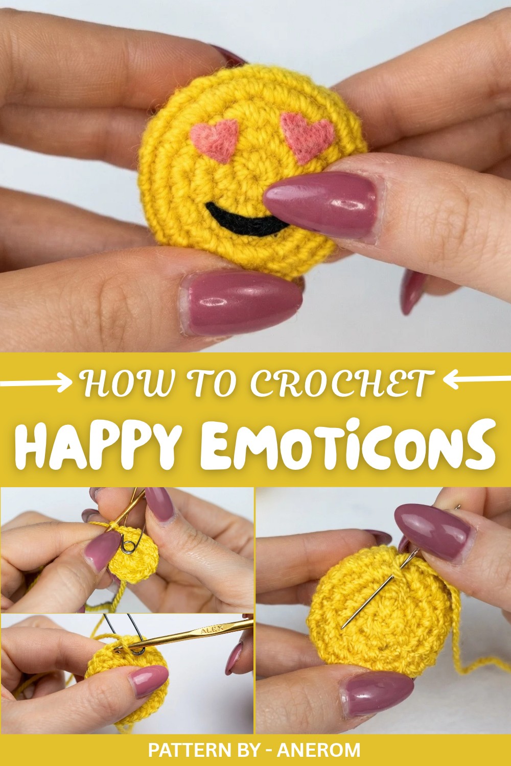 Crochet Happy Emoticons Pattern
