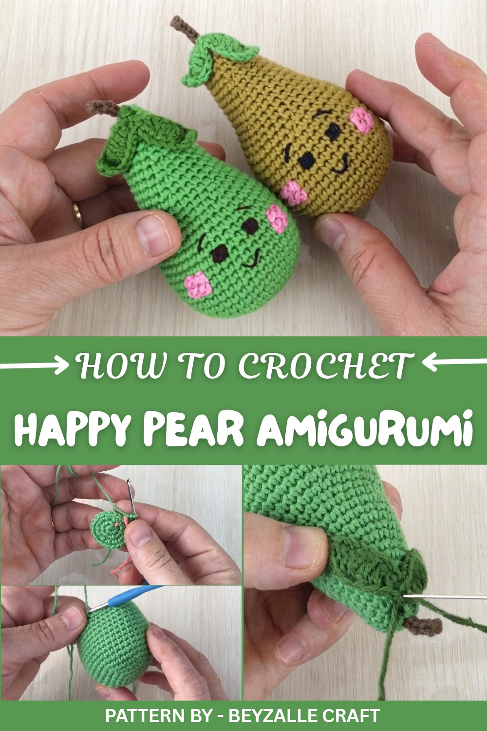 Crochet Happy Pear Amigurumi Pattern