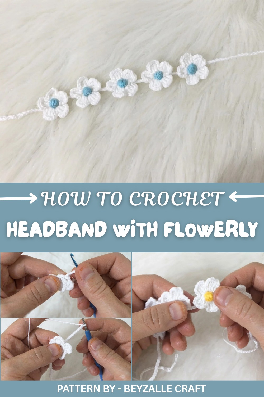 Crochet Headband With Flowerly Pattern
