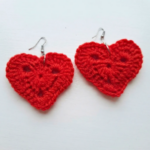 Crochet Heart Earrings Pattern 7