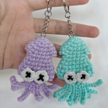 Crochet No Sew Squid Keychain Pattern 7